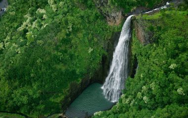 夏威夷哈纳佩佩山谷 Manawaiopuna Falls 瀑布