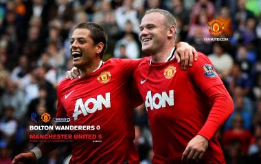 2011 Premier League Manchester United Rooney Hernandez Celebration