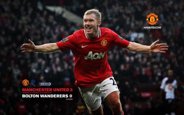 Paul Scholes Goal Celebration Manchester United 3 0 Bolton 2012