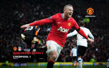 Wayne Rooney Celebration Man Utd Vs Liverpool 2012 Football Match