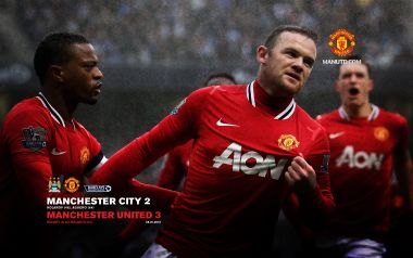 2012 Manchester Derby Man Utd 3 2 Man City Rooney Celebration Wallpaper