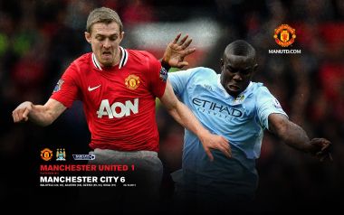 2011 Premier League Manchester Derby United 1 City 6 Poster