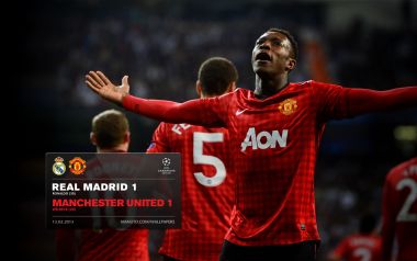 Manchester United Player Celebrating In Real Madrid 1 1 Manchester United Champions League Match