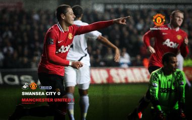 2011年英超联赛斯旺西0-1曼联 埃尔南德斯进球庆祝经典瞬间