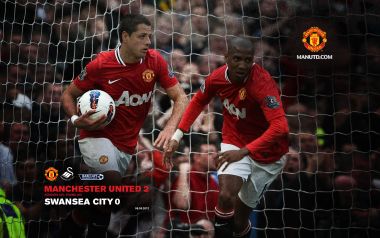 2012年英超曼联2比0斯旺西赛事纪念海报