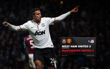 Manchester United Player Celebrating During 2013 Facup Match Against West Ham