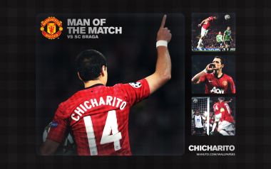 曼联球员Chicharito vs SC Braga比赛壁纸
