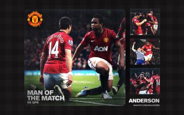 Manchester United Players Chicharito And Anderson Vs QPR Match Wallpaper