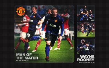 Wayne Rooney Manchester United Vs SC Braga Match Moment