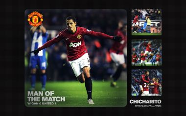 Manchester United Chicharito Match Celebration Wallpaper