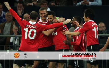 2011 Champions League Schalke 04 0 2 Manchester United Celebration Wallpaper