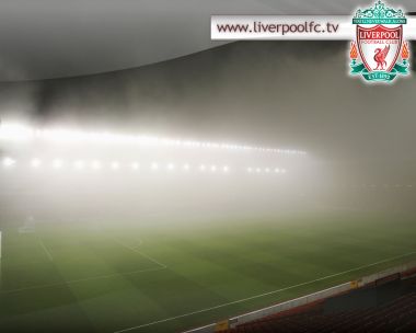Foggy Anfield Stadium Liverpool Football Club Home Wallpaper