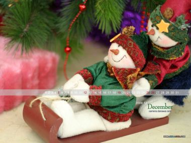 Cute Snowman Toys Under Christmas Tree Calendar