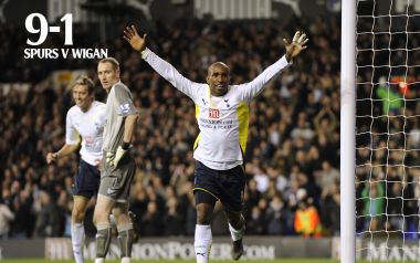 Tottenham Spurs 9 1 Vs Wigan Football Match Goal Celebration