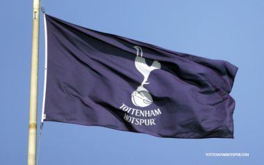 Tottenham Hotspur Flag Waving Under Clear Blue Sky