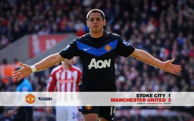 Stoke City 1 Manchester United 2 Hernandez Goal Celebration Wallpaper