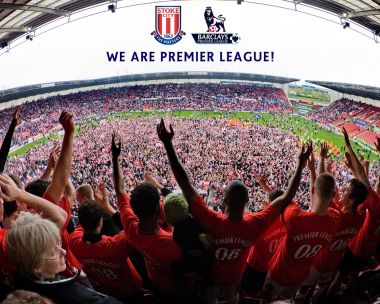 Stoke City Premier League Promotion Fans Celebration Wallpaper