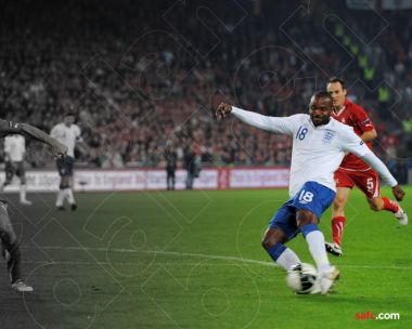 England National Team No18 Player Shooting Football Match