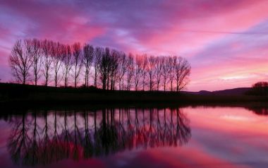 Sunrise Over Bavaria Germany Lake Reflection