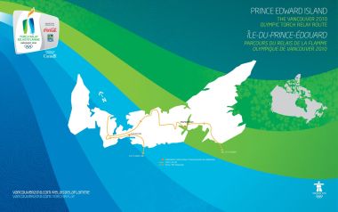 2010温哥华冬奥会爱德华王子岛火炬传递路线图