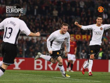 2008 Champions League Manchester United Players Celebrating Goal