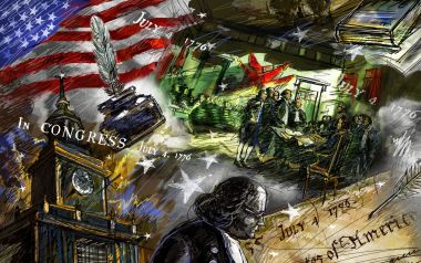 American Independence Day Historical Illustration
