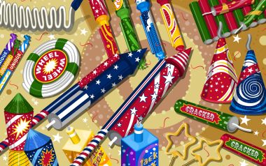 美国独立日庆祝主题矢量插画