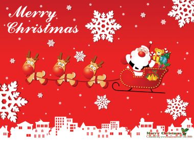 Santa Claus Sleigh City Silhouette Vector