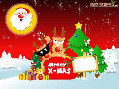 2006 Cartoon Vector Christmas Wallpaper
