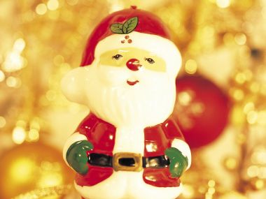 Vintage Ceramic Santa Claus Macro Shot
