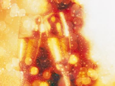 Golden Champagne Bubbles Bokeh
