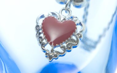Vintage Silver Heart Pendant Macro Photography