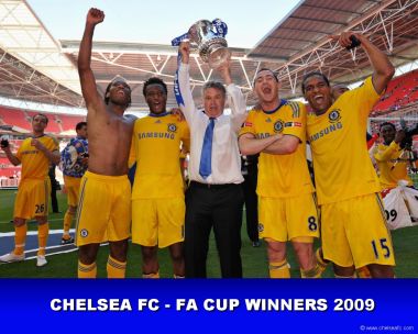 2009年切尔西足球俱乐部足总杯夺冠庆祝合影