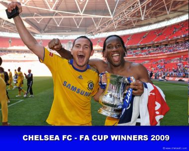 Chelsea 2009 Fa Cup Winners Lampard Drogba Celebration