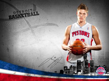 Detroit Pistons Player Jonas Jerebko Basketball Portrait
