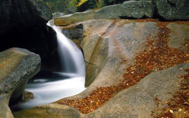 Waterfall At The Basin Franconia Notch State Park