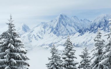 Winter In The Alps Snowy Mountains