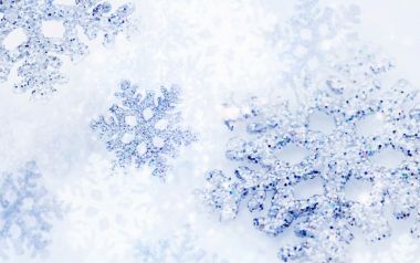 Dreamy Blue Glitter Snowflake Macro Wallpaper