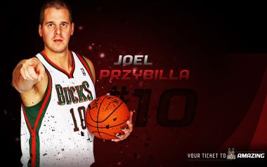 Nba Milwaukee Bucks Player Joel Przybilla Wallpaper