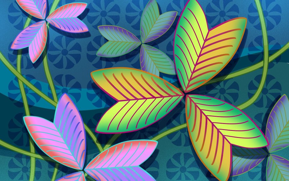 02_2959_Digital-illustration-flowers_wallcoo.com