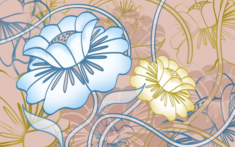02_2969_Digital-illustration-flowers_wallcoo.com