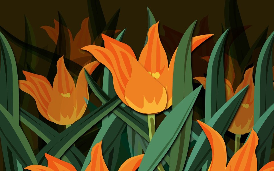 02_2971_Digital-illustration-flowers_wallcoo.com