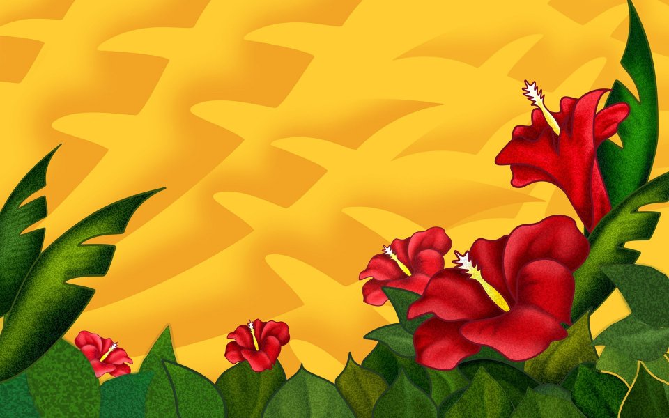 02_2992_Digital-illustration-flowers_wallcoo.com