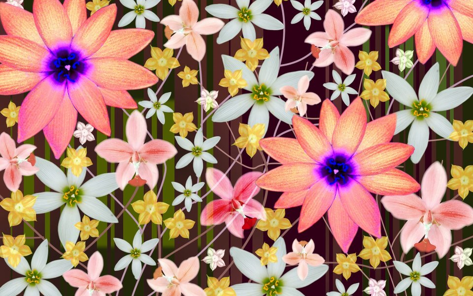 02_2996_Digital-illustration-flowers_wallcoo.com