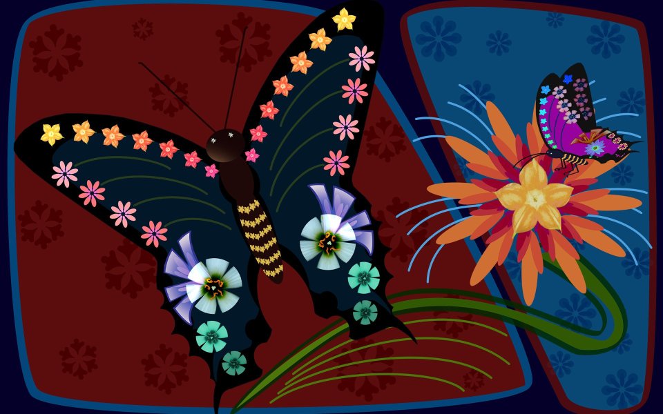 02_2997_Digital-illustration-flowers_wallcoo.com