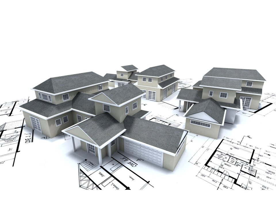 3d Rendered Modern Villa Architectural Model And Blueprint