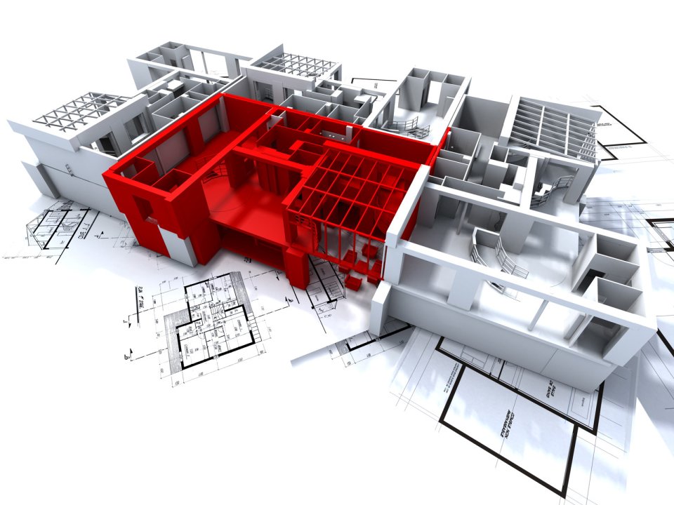 3D Architectural Model And Blueprint Design
