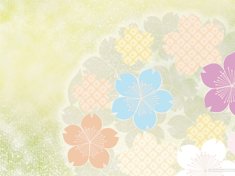 Japanese Style Pastel Sakura And Geometric Pattern Background