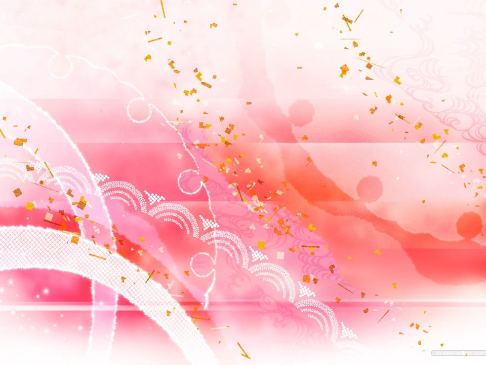 Japanese Style Pink Gradient Background With Gold Confetti