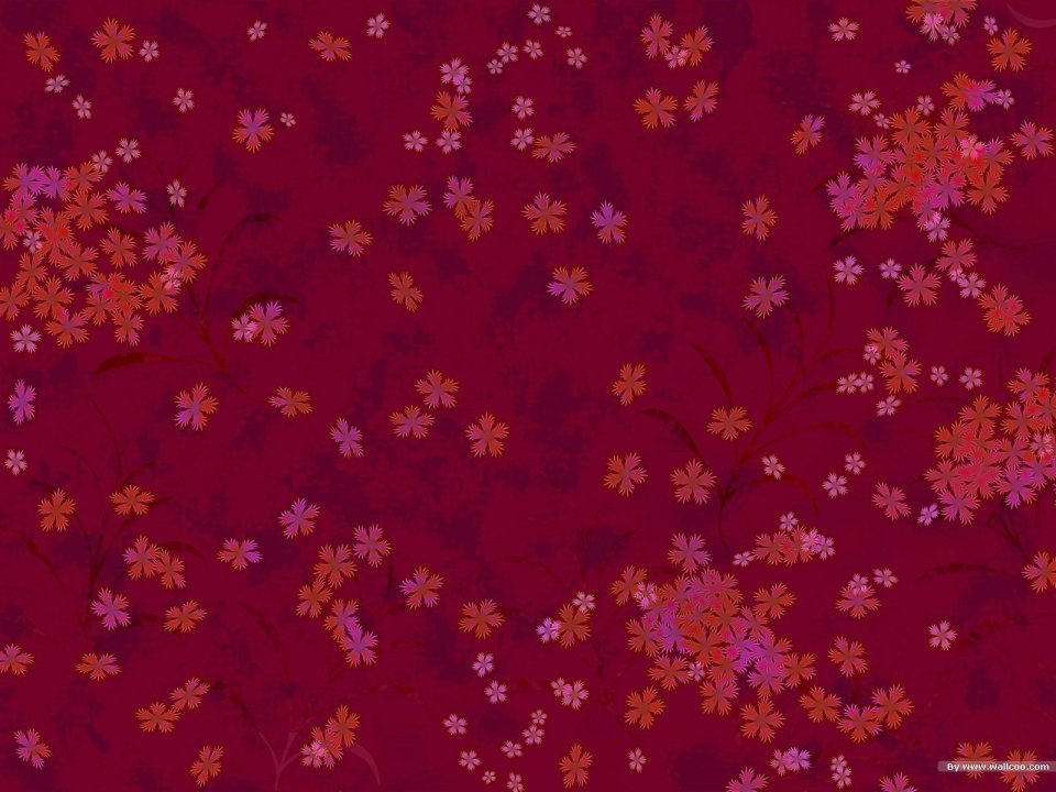 Japanese Style Deep Red Floral Pattern Background